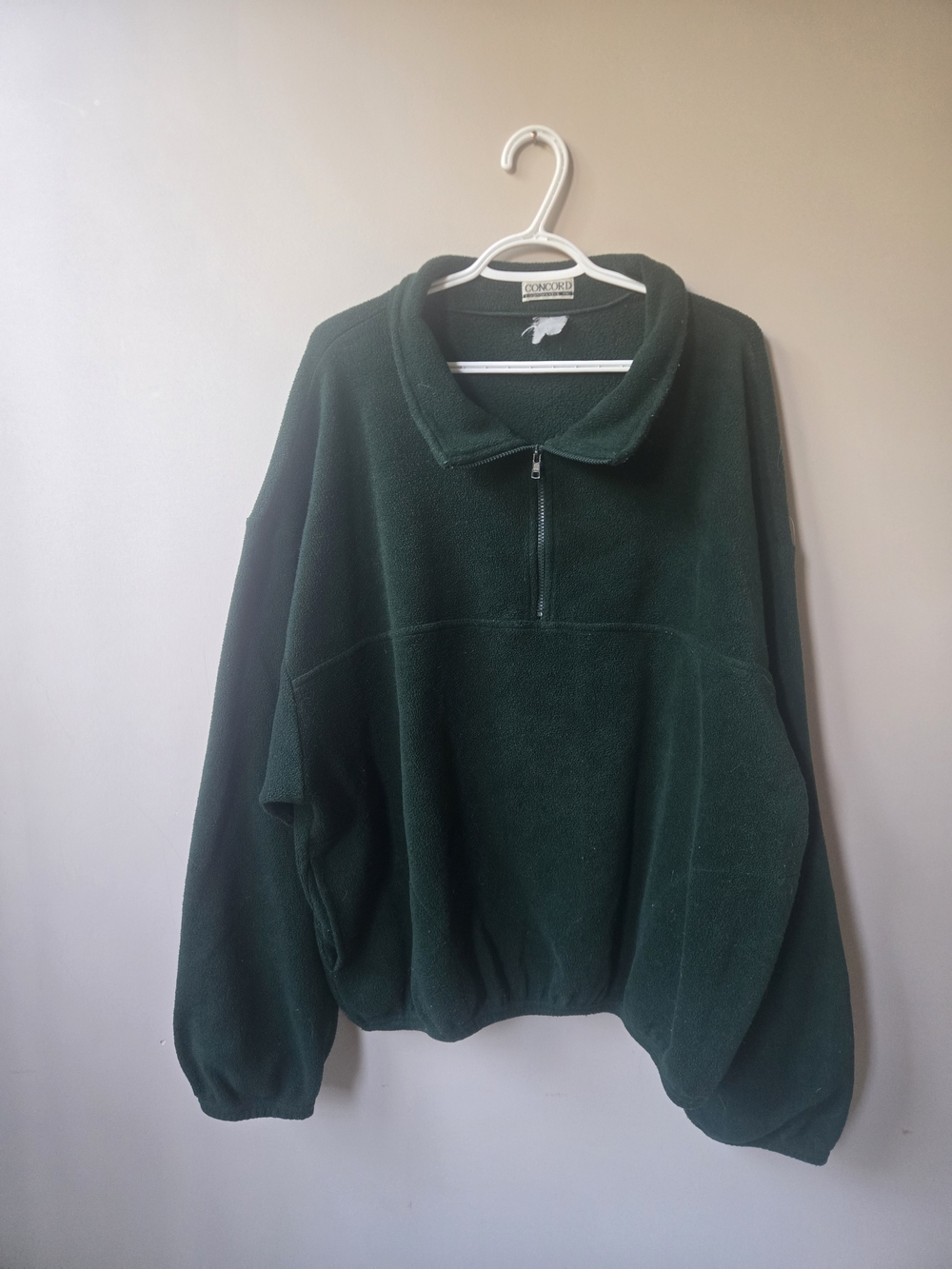 Vintage 90s Concord Quarter Zip Fleece Pullover Forest Green